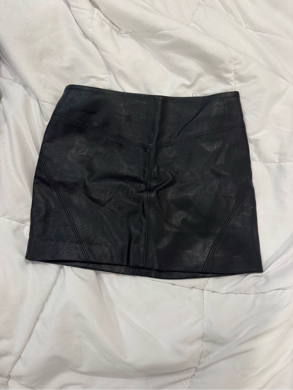 H&M Black Faux Leather Mini Skirt